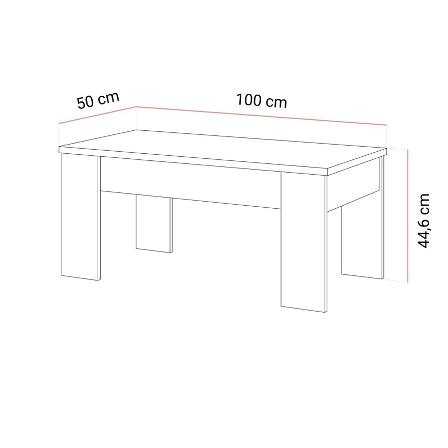 Ausklappbarer Couchtisch APERTO