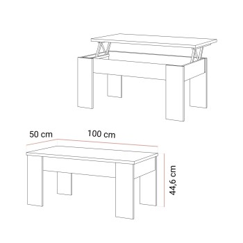 Ausklappbarer Couchtisch APERTO