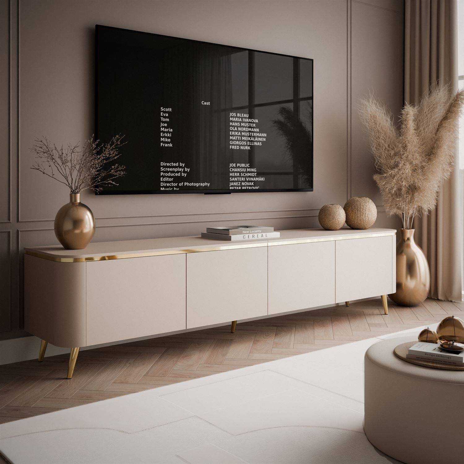 TV-Schrank AVELINE 200 cm mit LED-Beleuchtung