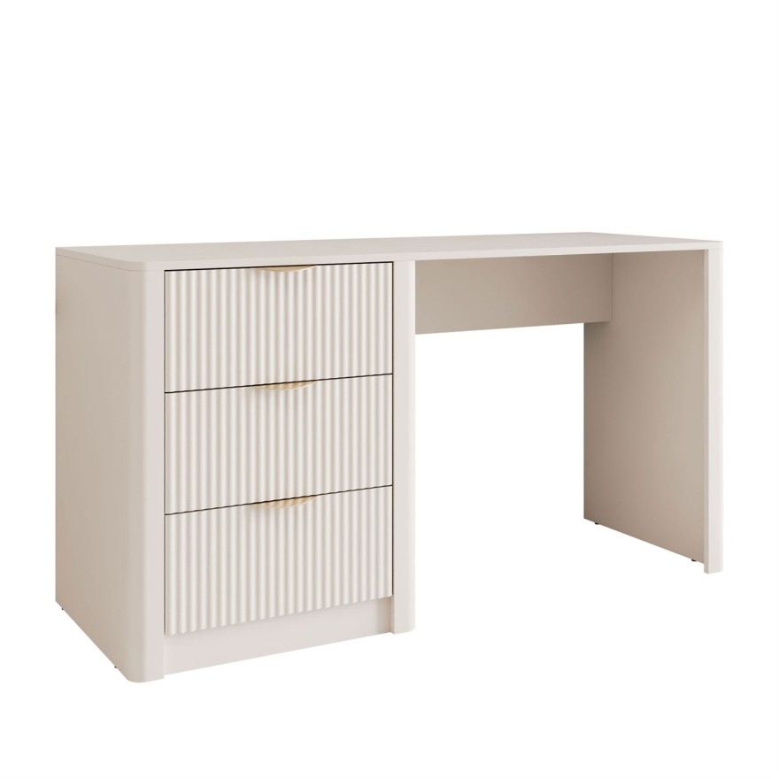 Schreibtisch SCARLETT mit geriffelten Schubladen