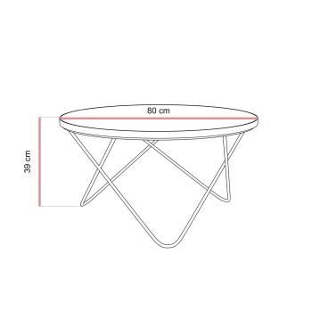 Couchtisch NORIEL mit goldenem Gestell und Marmorplatte