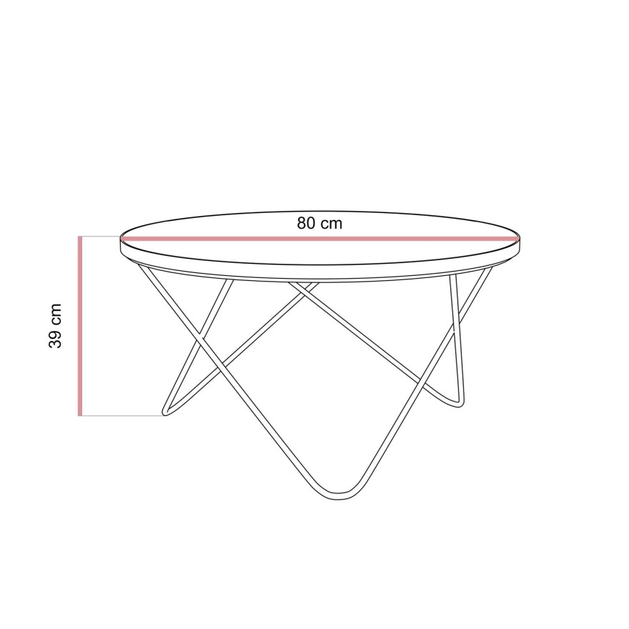 Couchtisch NORIEL mit goldenem Gestell und Marmorplatte