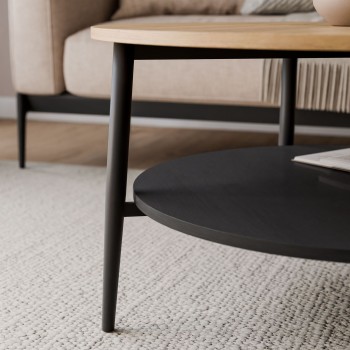 Couchtisch NORDIC mit schwarzen Beinen