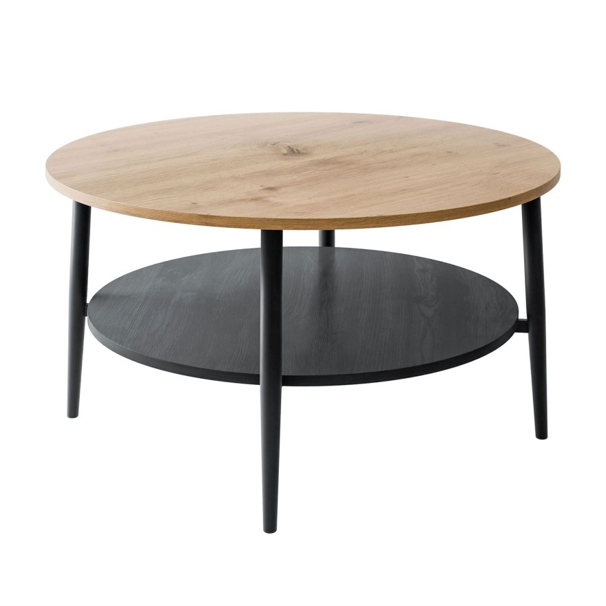 Couchtisch NORDIC mit schwarzen Beinen