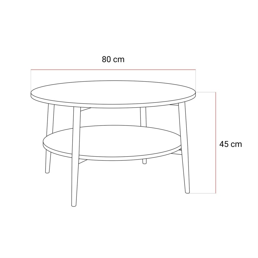 Couchtisch NORDIC mit schwarzen Beinen