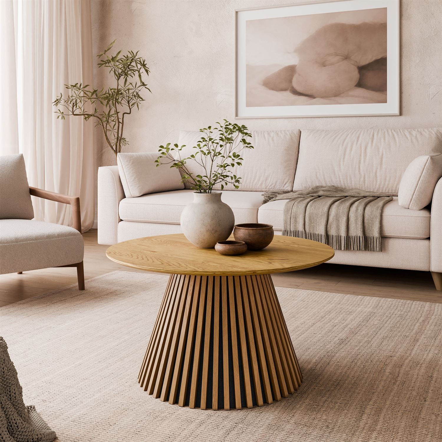 Couchtisch MISTY mit Lamellenfuß