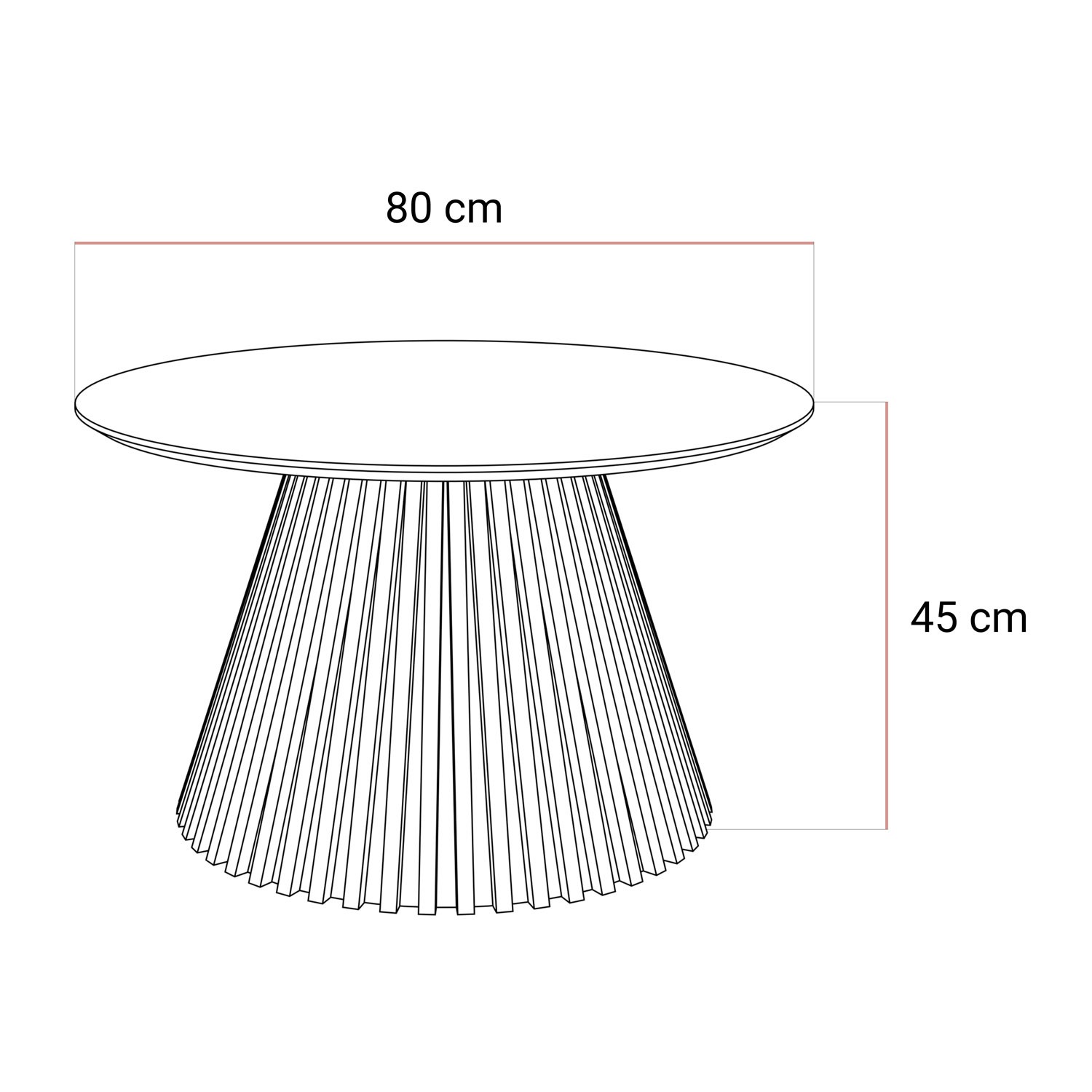 Couchtisch MISTY mit Lamellenfuß