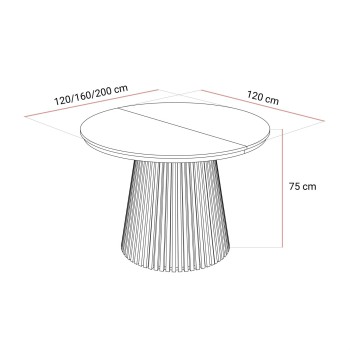 Ausziehbarer Esstisch MISTIC 120–200 cm