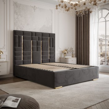 Polsterbett BRIGITTE GOLD mit Bettkasten