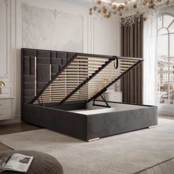 Polsterbett BRIGITTE GOLD mit Bettkasten