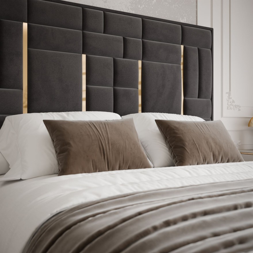 Polsterbett BRIGITTE GOLD mit Bettkasten