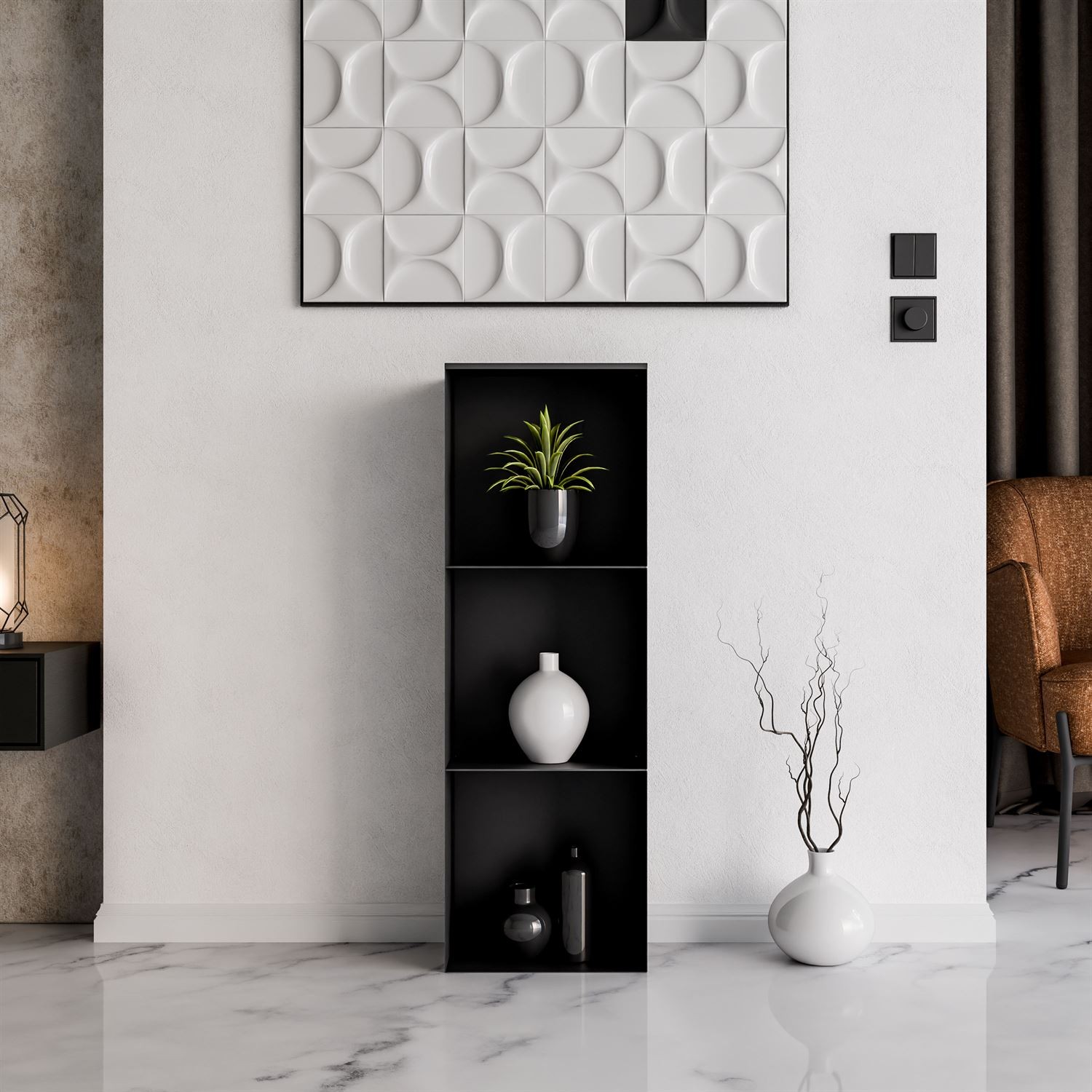 Metallregal QUADRO III mit LED-Beleuchtung