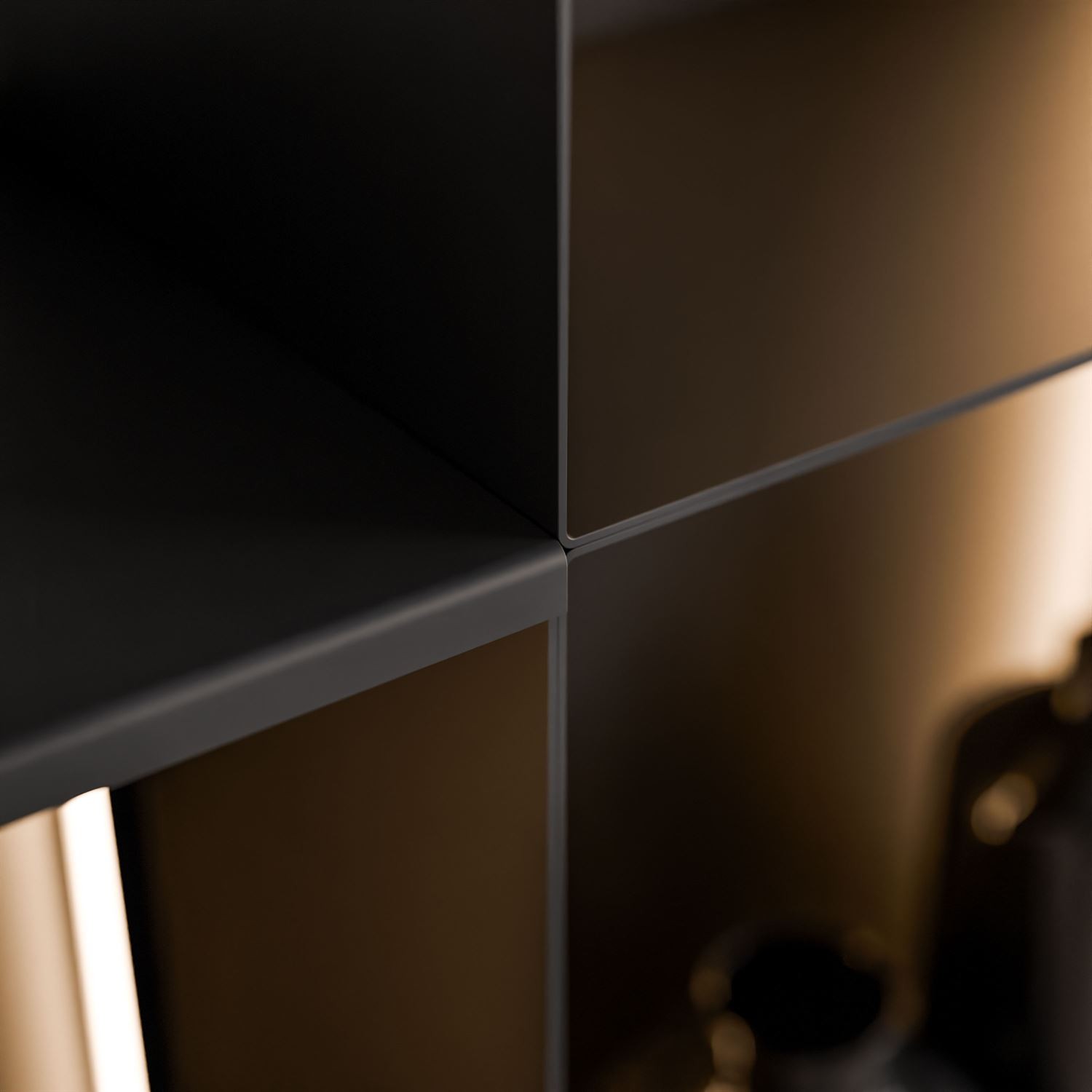 Metallregal QUADRO IV mit LED-Beleuchtung