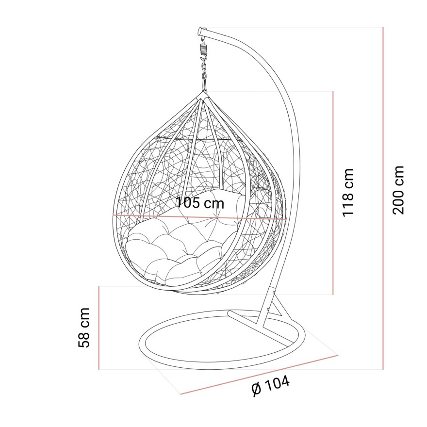 Hängesessel für den Garten VIRELLA XL