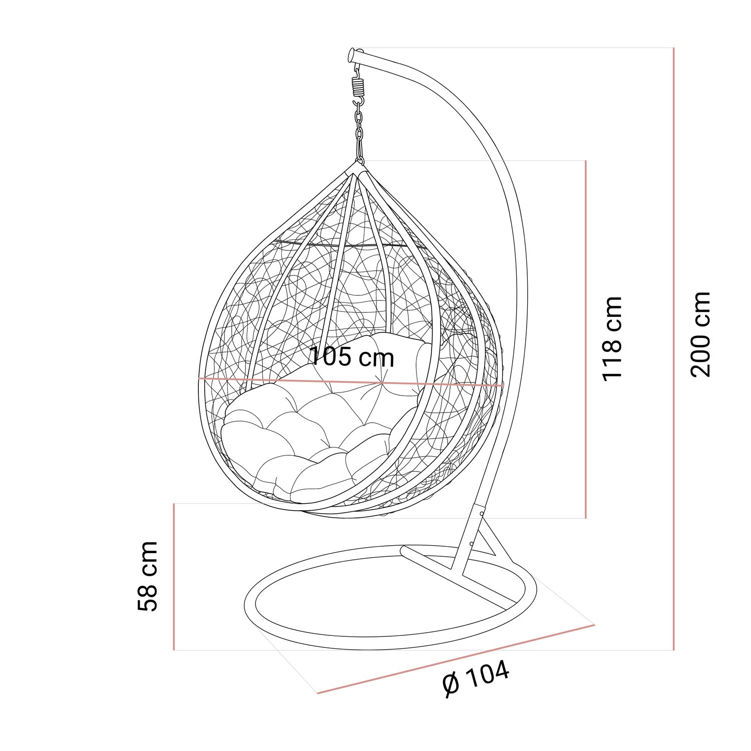 Hängesessel für den Garten VIRELLA XL