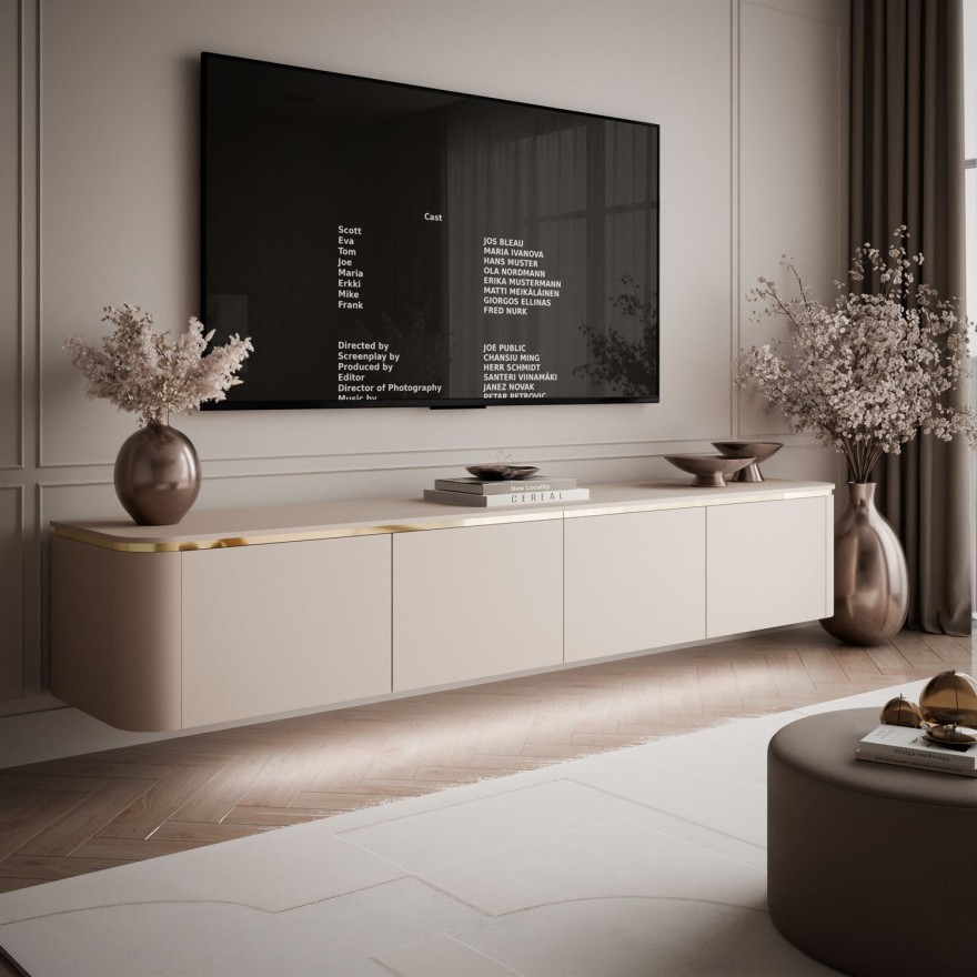 Hängender TV-Schrank AVELINE 200 cm mit LED-Beleuchtung