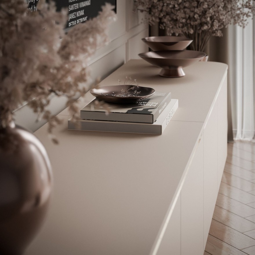 Hängender TV-Schrank AVELINE 200 cm mit LED-Beleuchtung