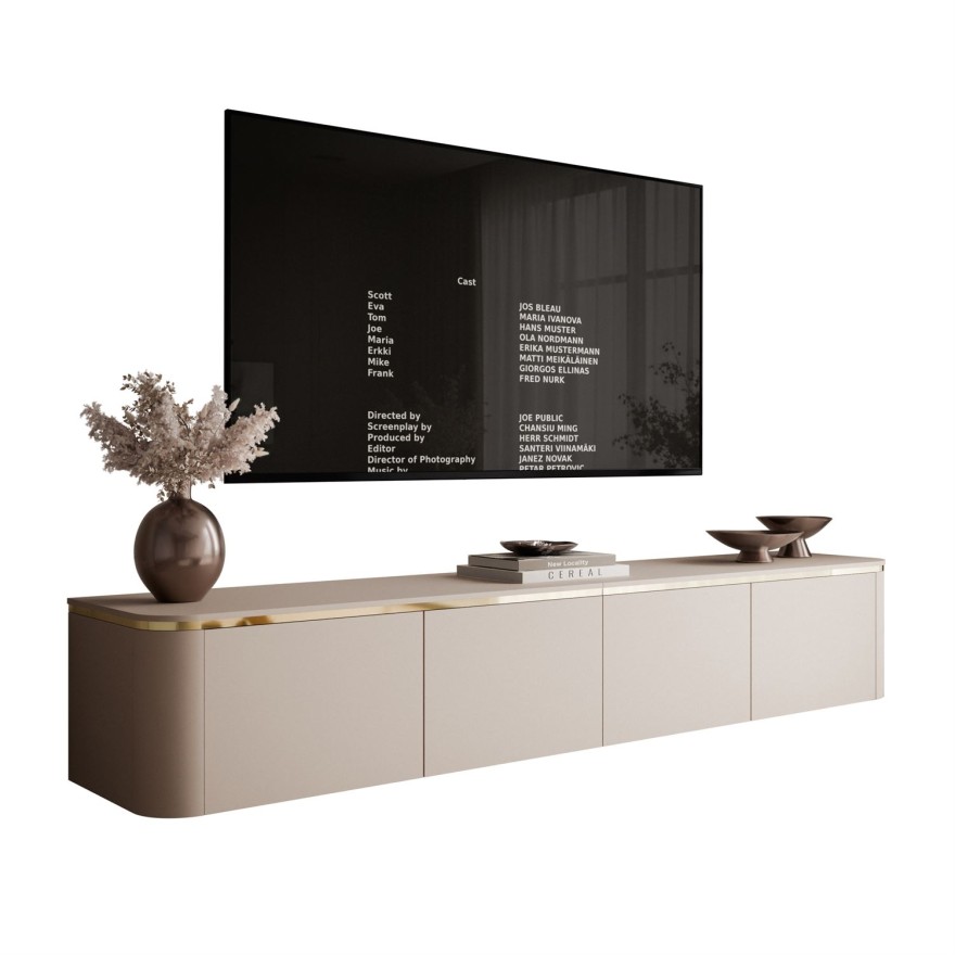 Hängender TV-Schrank AVELINE 200 cm mit LED-Beleuchtung
