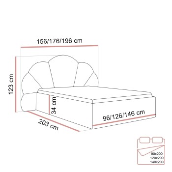 Polsterbett ARIEL mit Bettkasten