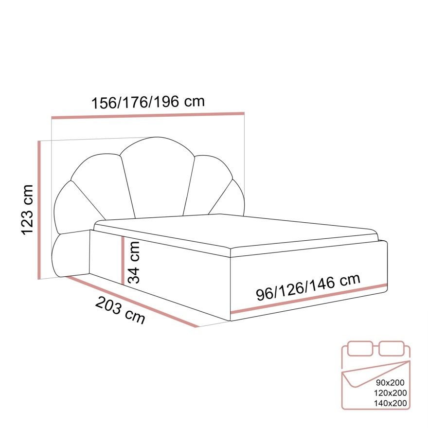 Polsterbett ARIEL mit Bettkasten