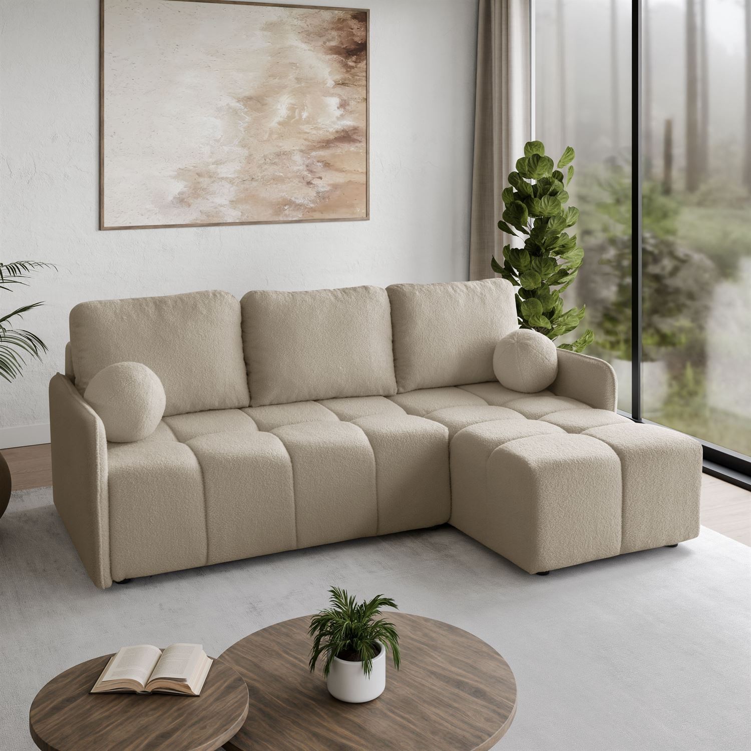 Ausziehbares Ecksofa GAMMA mit Schlaffunktion