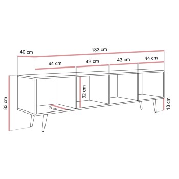 TV-Schrank ALMA mit LED-Beleuchtung