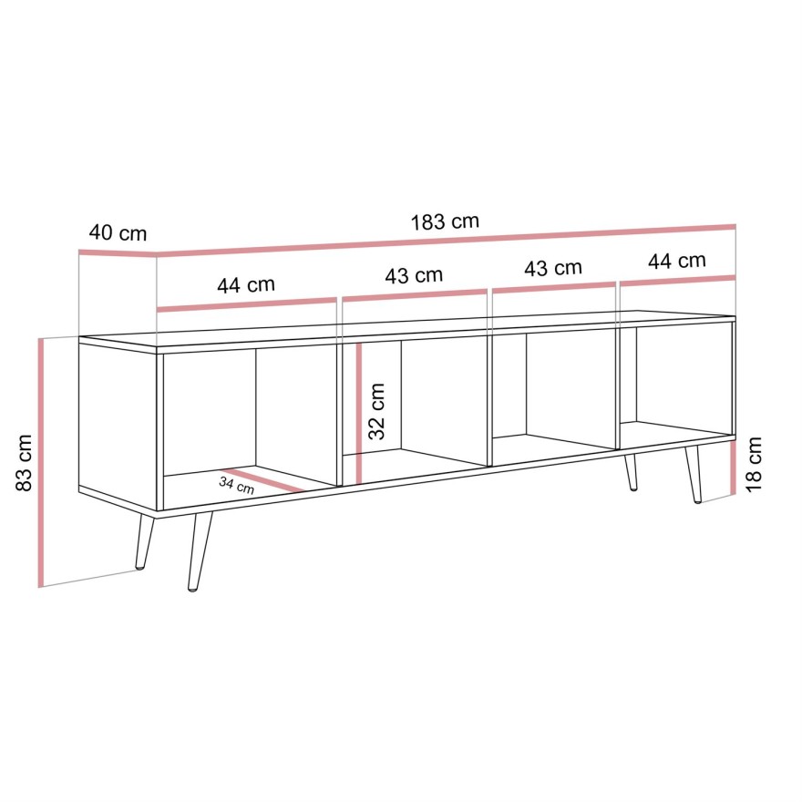 TV-Schrank ALMA mit LED-Beleuchtung