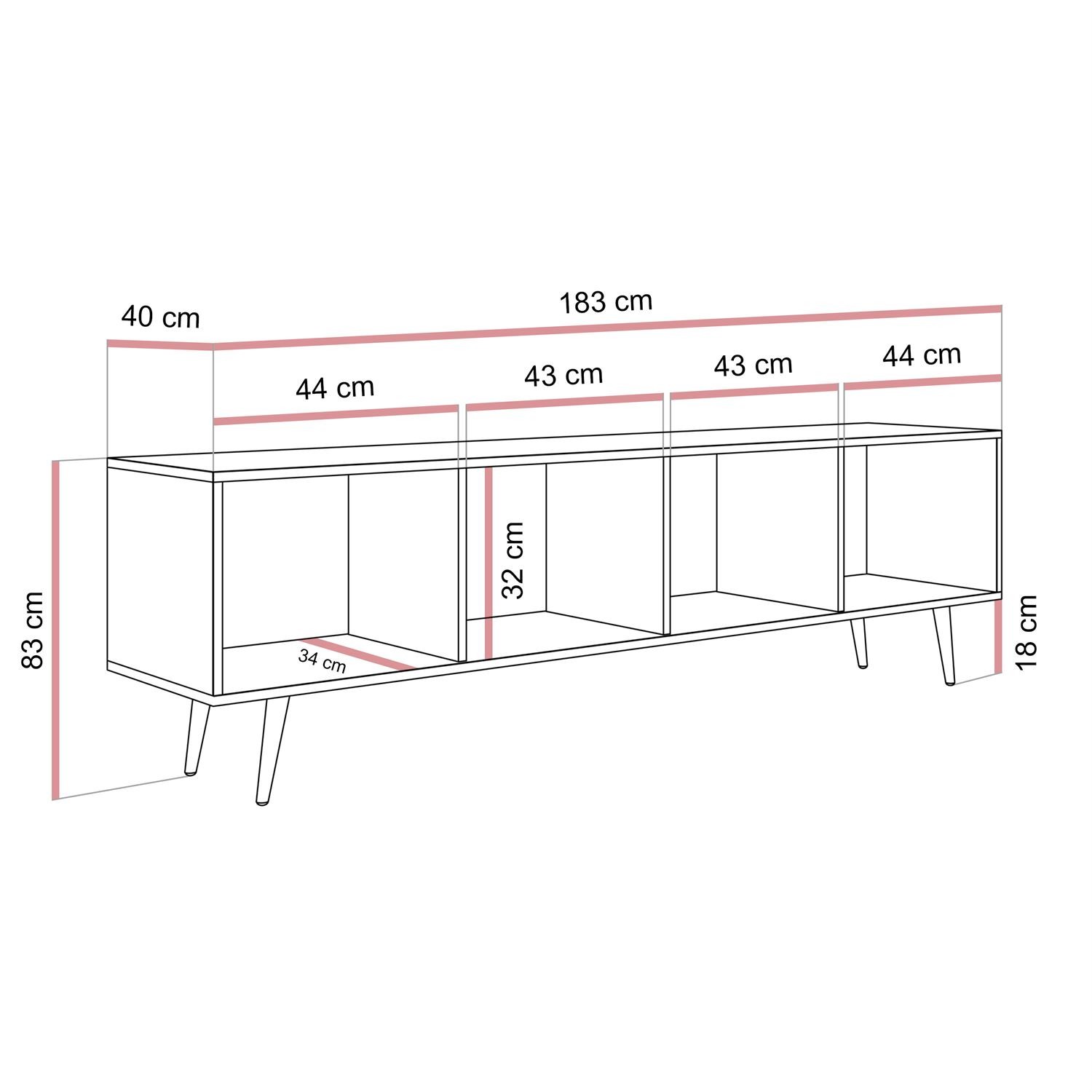 TV-Schrank ALMA mit LED-Beleuchtung