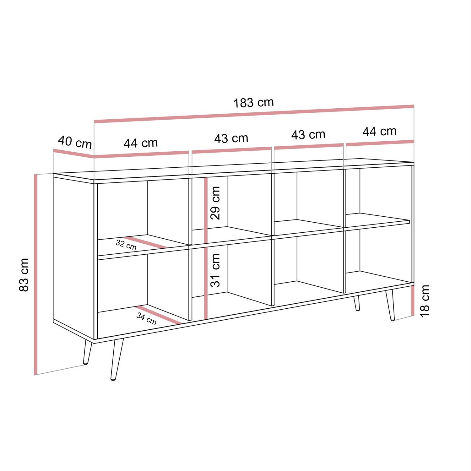 Kommode ALMA 4D mit LED-Beleuchtung