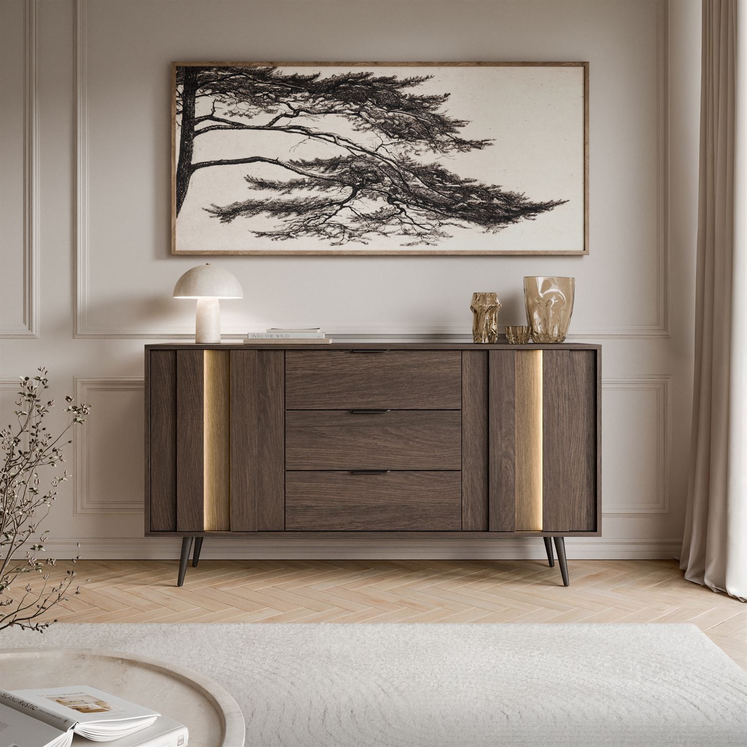 Kommode ALMA 2D3S mit LED-Beleuchtung