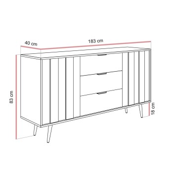 Kommode ALMA 2D3S mit LED-Beleuchtung