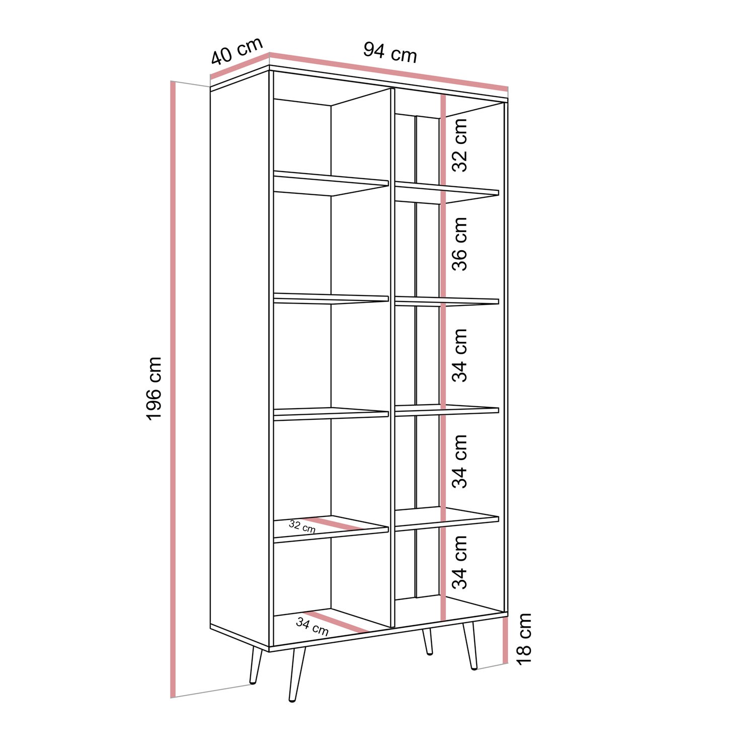 Vitrine ALMA mit LED-Beleuchtung