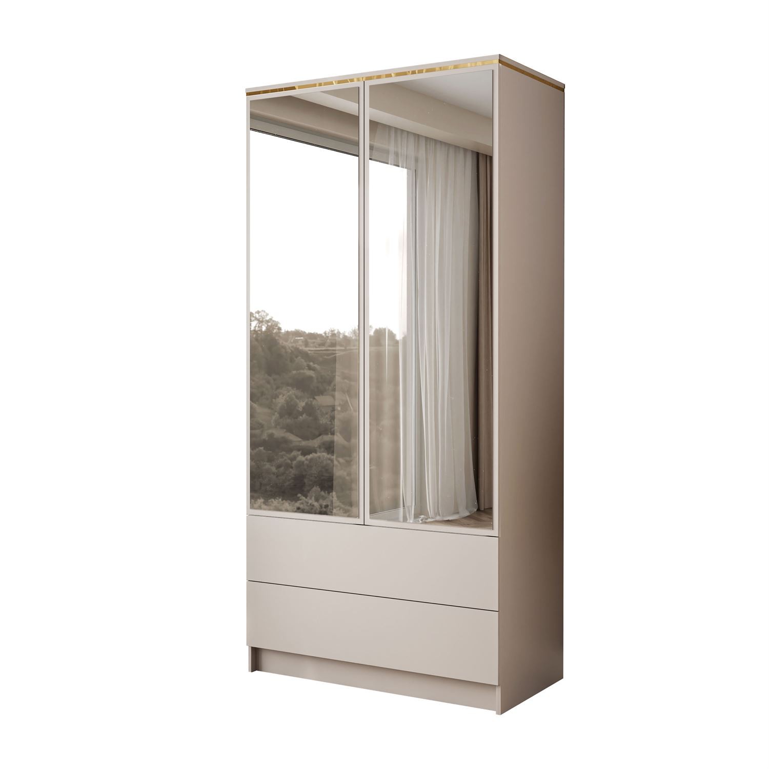 Kleiderschrank AURORA KASCHMIR 2D2S mit Schubladen