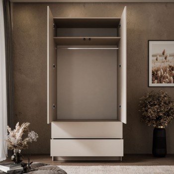 Kleiderschrank AUREL KASCHMIR 2D2S mit Schubladen