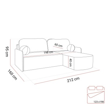 Ecksofa BLISS mit Schlaffunktion und Bettkasten