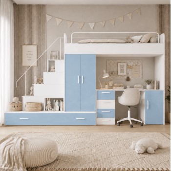 Weißes Kinderset RAJ 5, Hochglanz