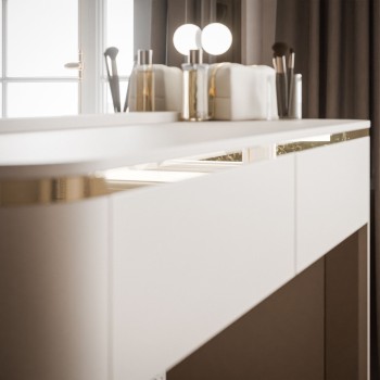 Schminktisch AVELINE ELITE mit Spiegel und LED-Beleuchtung