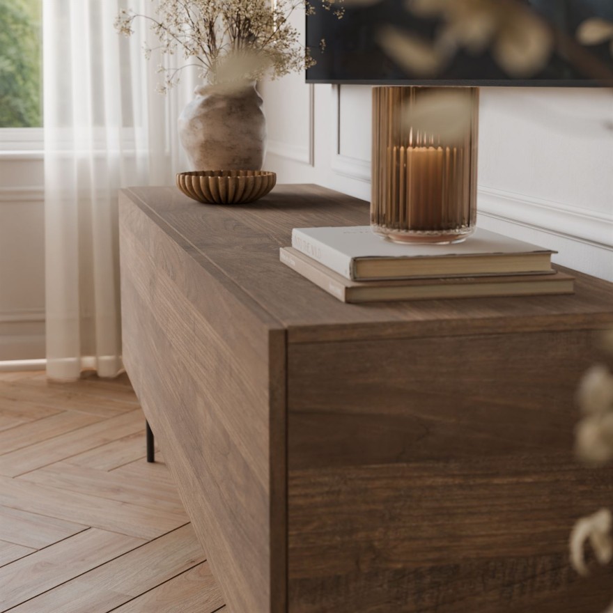 TV-Schrank COLGANTE in Nussbaum, 150 cm, auf Gestell