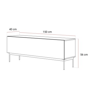 TV-Schrank COLGANTE in Nussbaum, 150 cm, auf Gestell