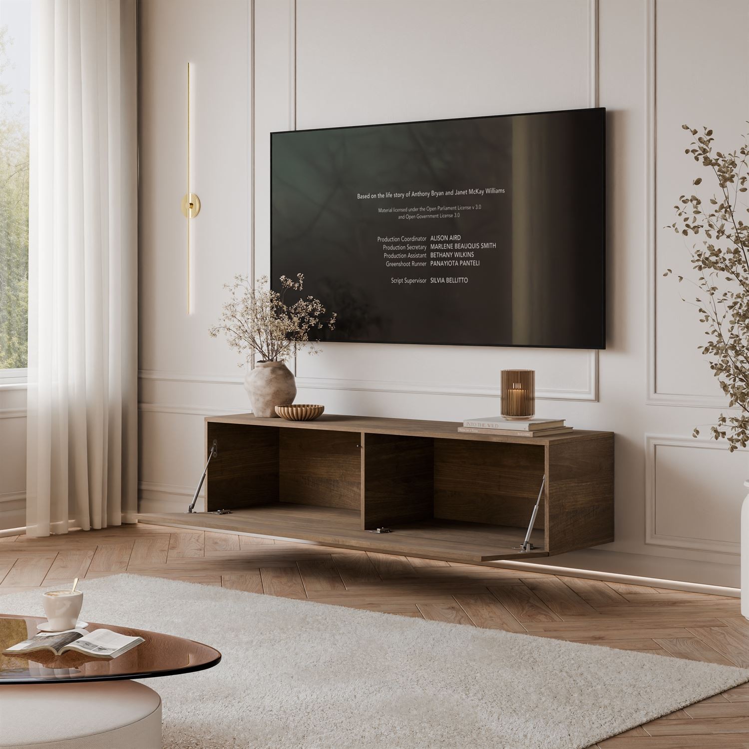 Hängender TV-Schrank COLGANTE NUSSBAUM 150 cm