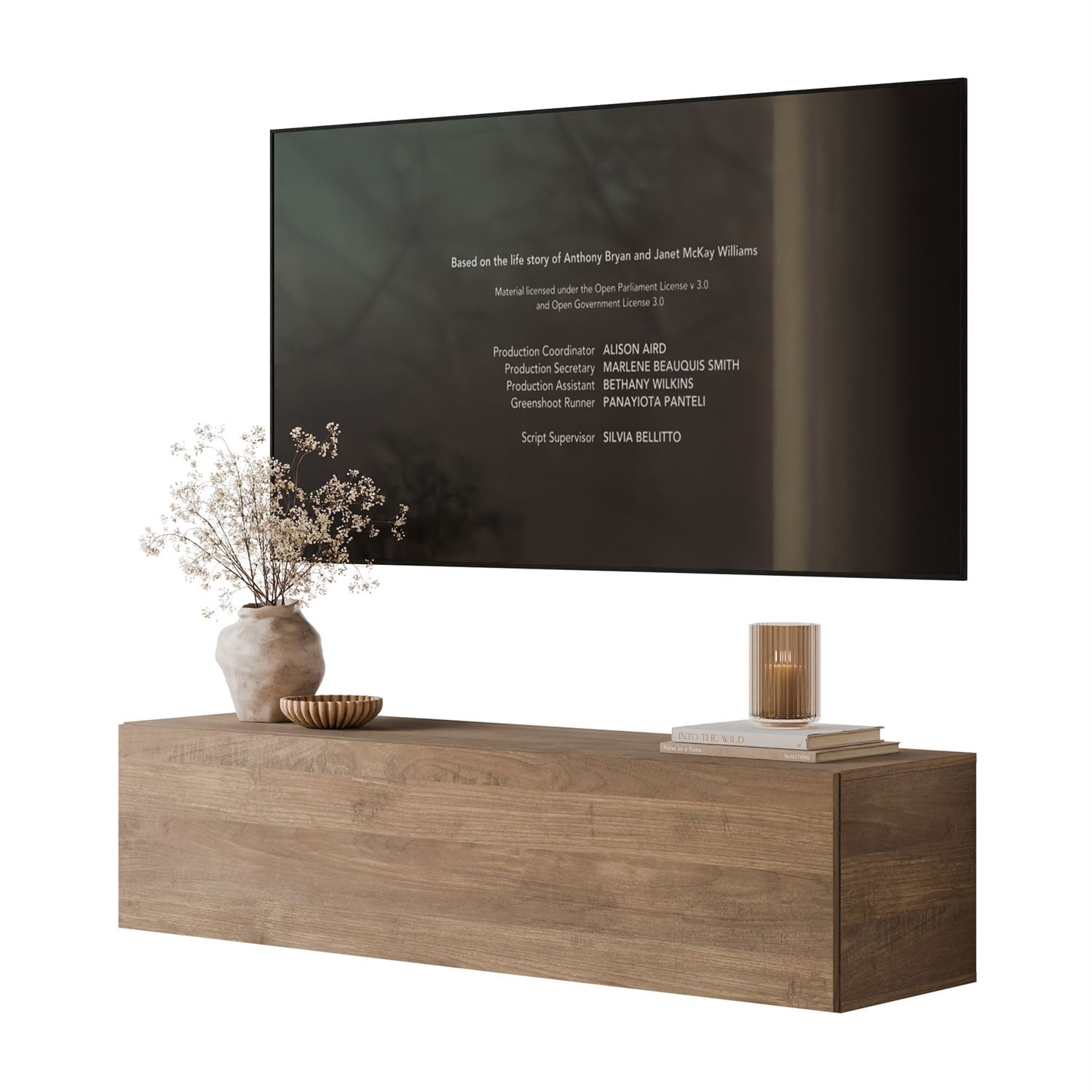 Hängender TV-Schrank COLGANTE NUSSBAUM 150 cm