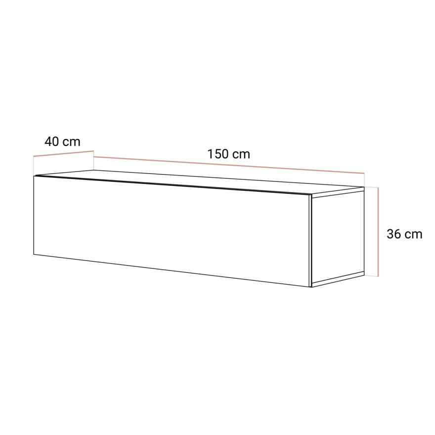 Hängender TV-Schrank COLGANTE NUSSBAUM 150 cm