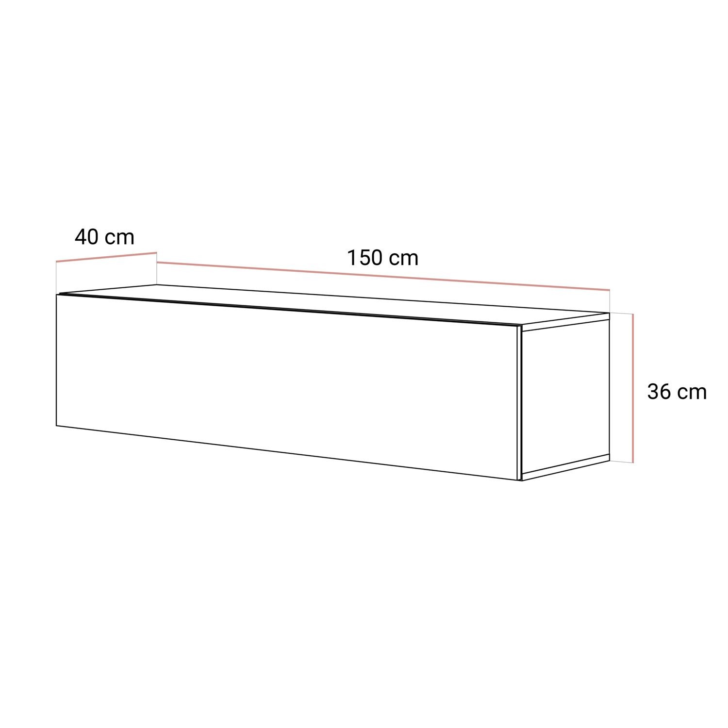 Hängender TV-Schrank COLGANTE NUSSBAUM 150 cm
