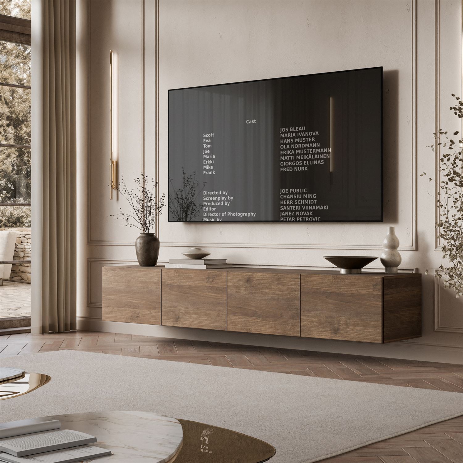 Hängender TV-Schrank COLGANTE NUSSBAUM 200 cm