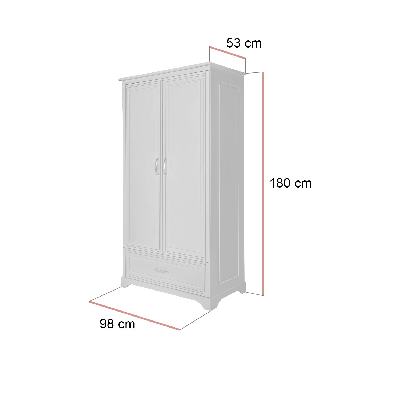Zweitüriger Kleiderschrank TWINKLE für das Kinderzimmer