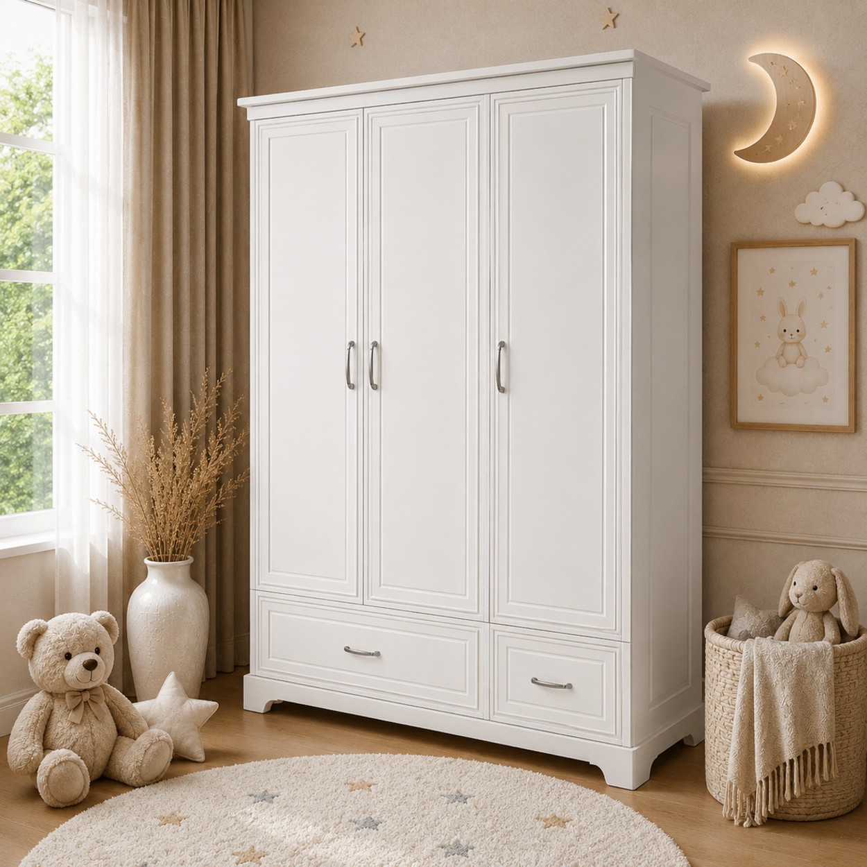 Dreitüriger Kleiderschrank TWINKLE für das Kinderzimmer