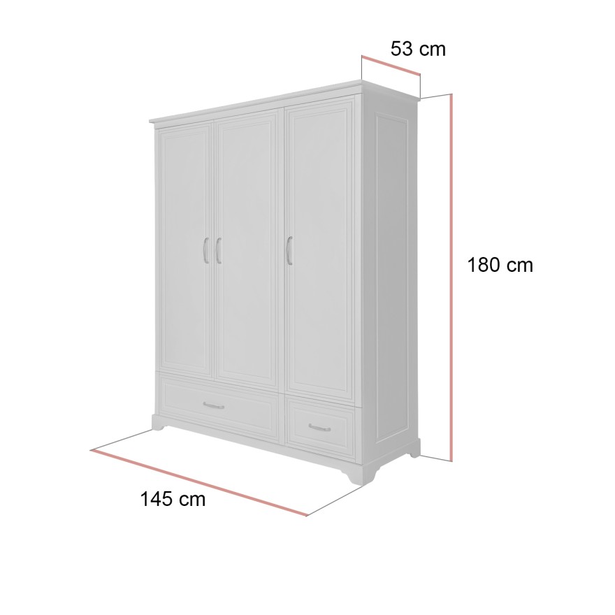 Dreitüriger Kleiderschrank TWINKLE für das Kinderzimmer