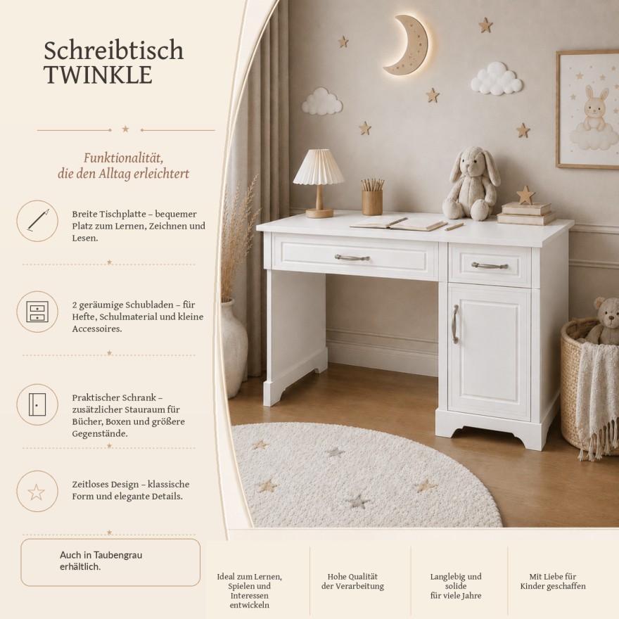 Schreibtisch TWINKLE für das Kinderzimmer