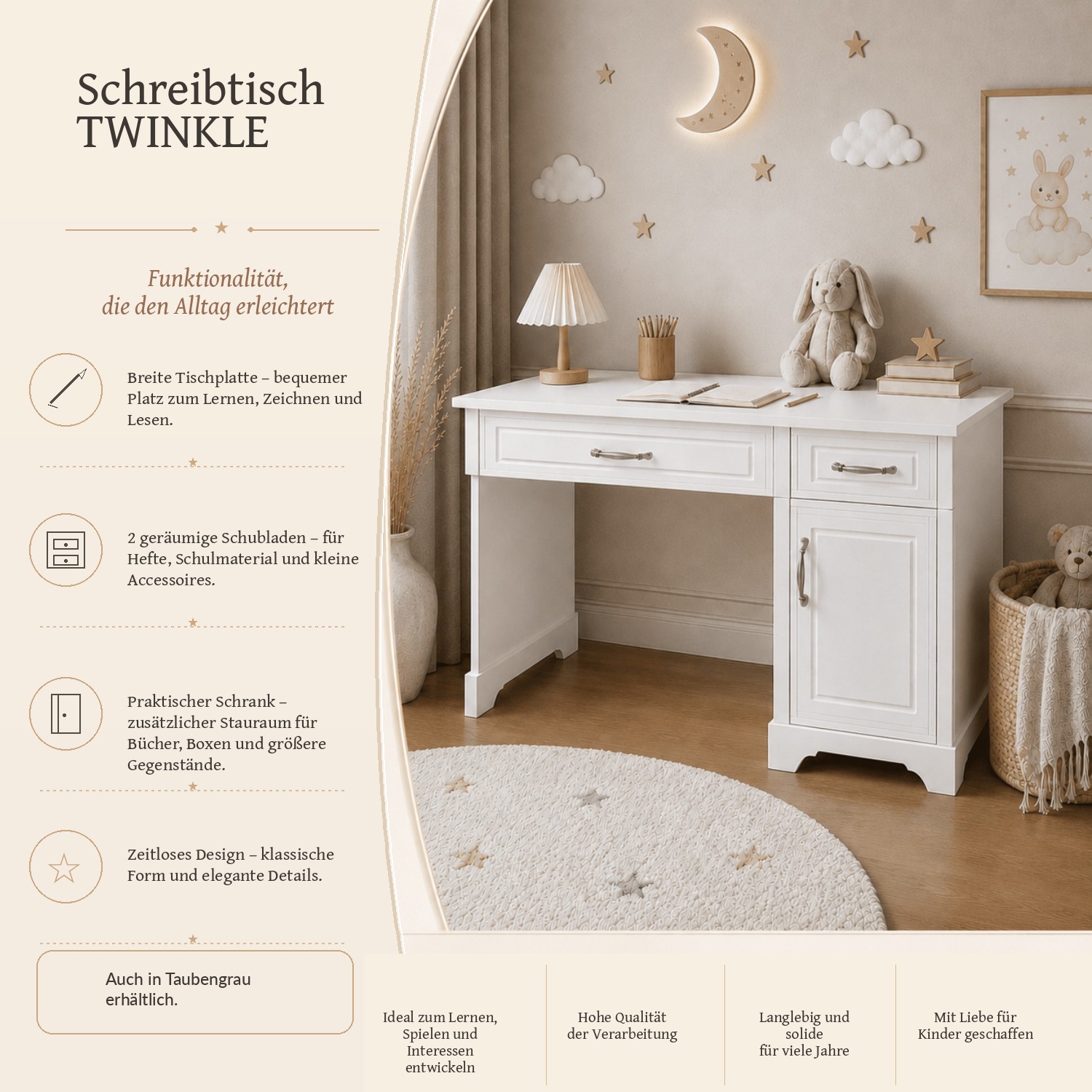 Schreibtisch TWINKLE für das Kinderzimmer