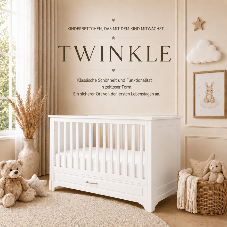 Kinderbett TWINKLE mit Schublade